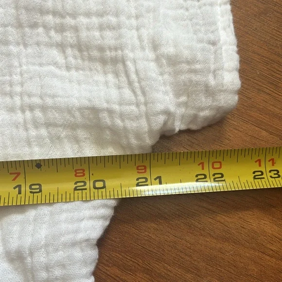 EUC Just living 100% cotton tie front white top - Picture 11 of 13